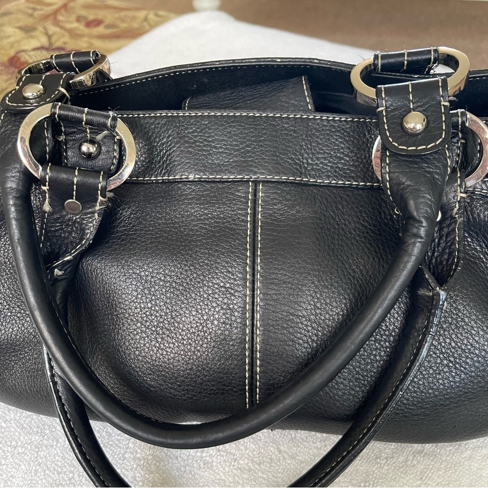 NORDSTROM Black Pebbled Leather BOHO Satchel Purse. Like new.